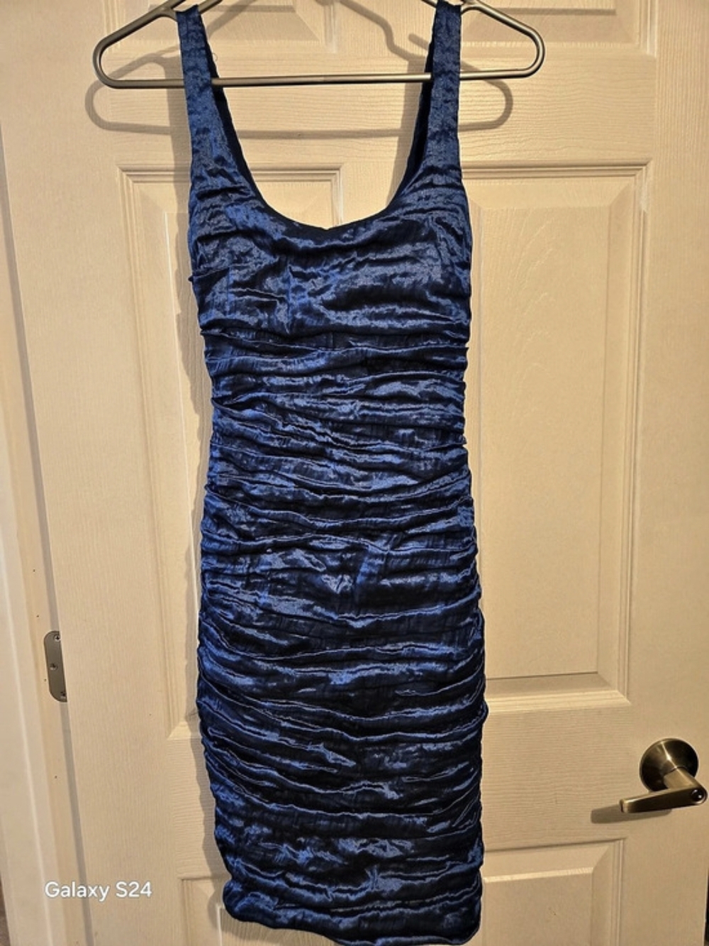Nicole Miller Ruched Mini Dress in Blue Size 2 Like New